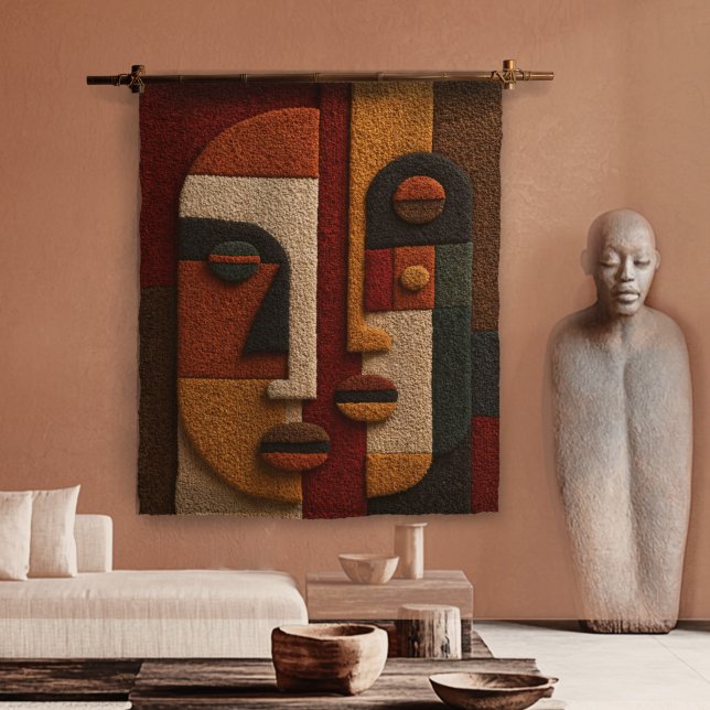 3D Textured Mudcloth Inspired Terracotta Boho Tapestry (Creator Uploaded)