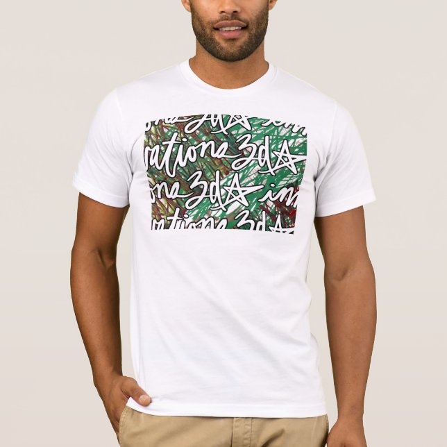 3d Tile Scribble Print T-Shirt (Front)