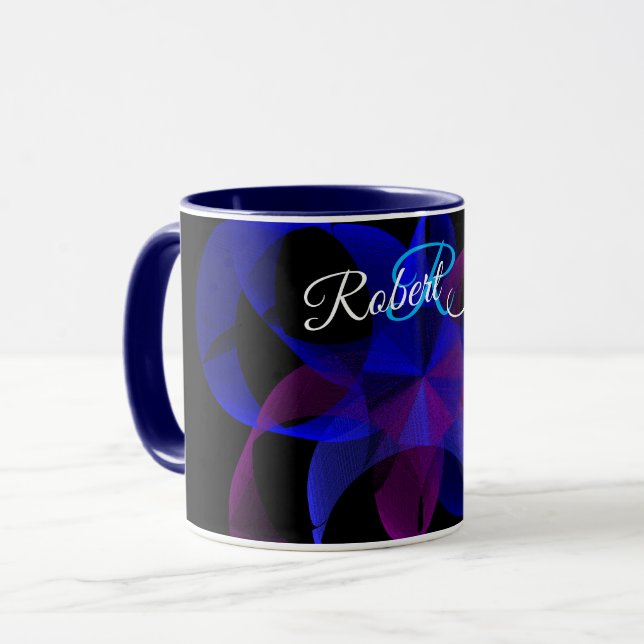 3D To 2D Cylinder Ring Geometric Coffee Mug (Front Left)
