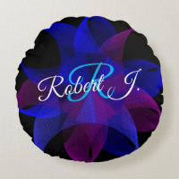 3D To 2D Geometric Cylinder Ring Round Pillow