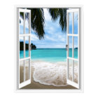 3D Tropical Sea And Beach Window View