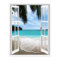 3D Tropical Sea And Beach Window View