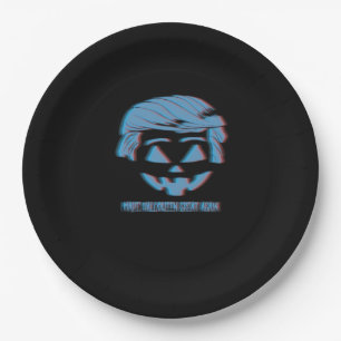 3D Trumpkin Make Halloween Great Again Paper Plate