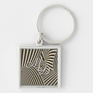 3D Twists Square Keychain