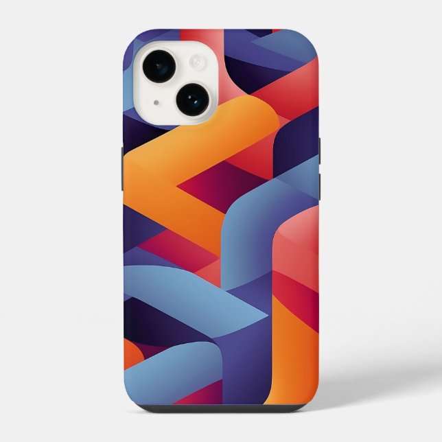 3D Vibrant Geometric Pattern 2  iPhone Case (Back)