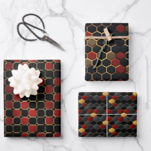 3D Vintage Geometric Background Design Wrapping Paper Sheet