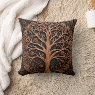3D Warah Tree Wood Print, Cushion