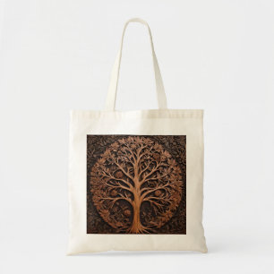 3D Warah Tree Wood Print, Tote Bag