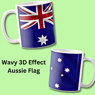 3D Wavy Australian National Flag Coffee Mug