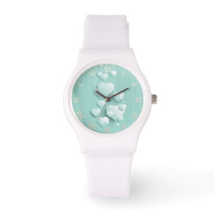 3D white hearts Watch