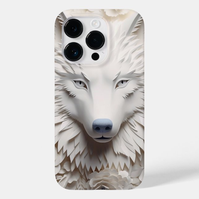3D White Wolf Face Case-Mate iPhone Case (Back)