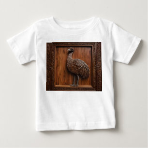 3d Wood Australian Emu Print, Baby T-Shirt
