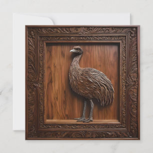3d Wood Australian Emu Print, Save The Date