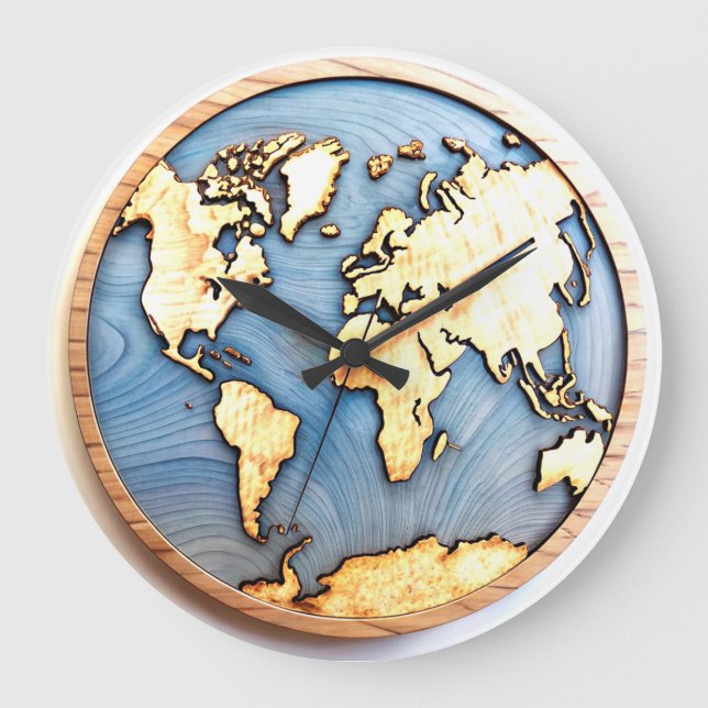 3D World Map design Clock   (Front)