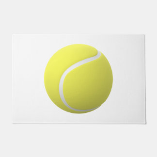 3D yellow tennis ball Doormat