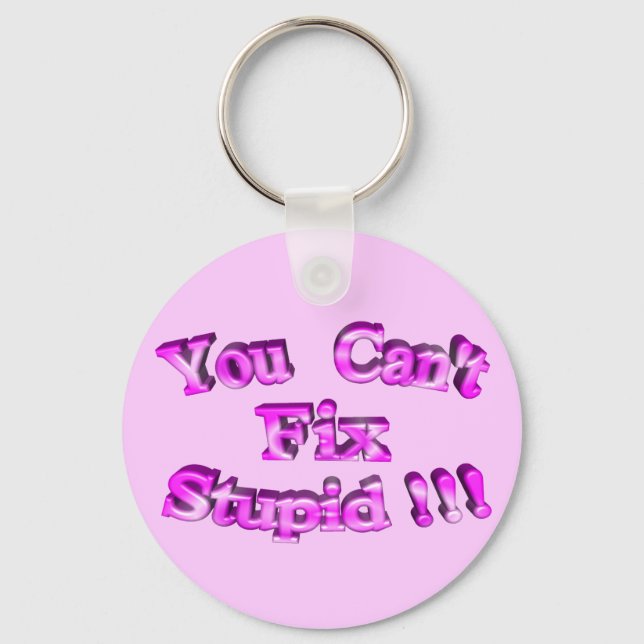3D You Can't Fix Stupid !!! Key Ring (Front)