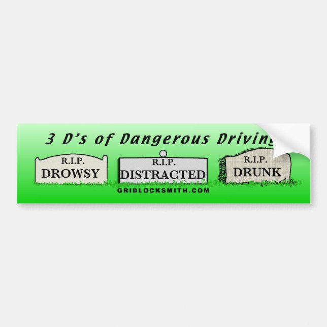 3D's of Dangerous Driving Bumper Sticker (Front)