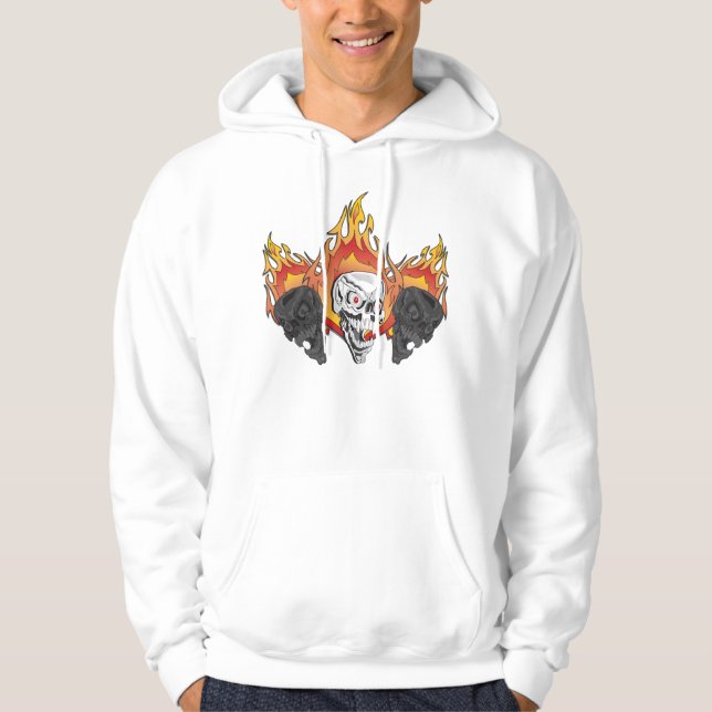 3flaming skulls copy hoodie (Front)