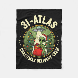 3i_atlas Christmas Delivery Crew Alien Santa Space Fleece Blanket