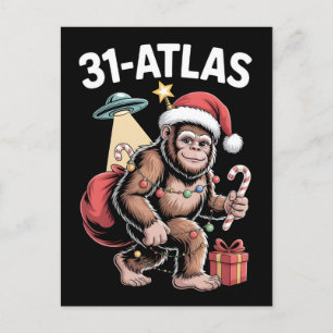 3I Atlas Glitch Style Sci Fi Retro Space Funny Ho Holiday Postcard