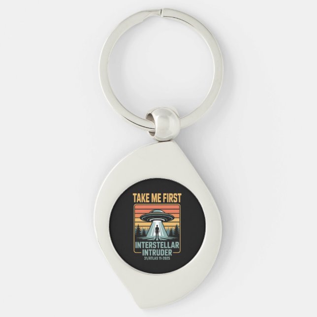 3I Atlas Glitch Style Sci Fi Retro Space Funny  Key Ring (Front)
