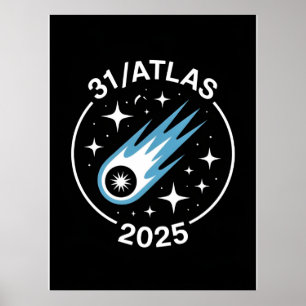 3I Atlas Glitch Style Sci Fi Retro Space Funny Poster