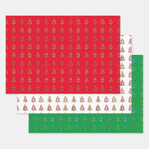 3pc. Eclectic Tree Wrapping Paper
