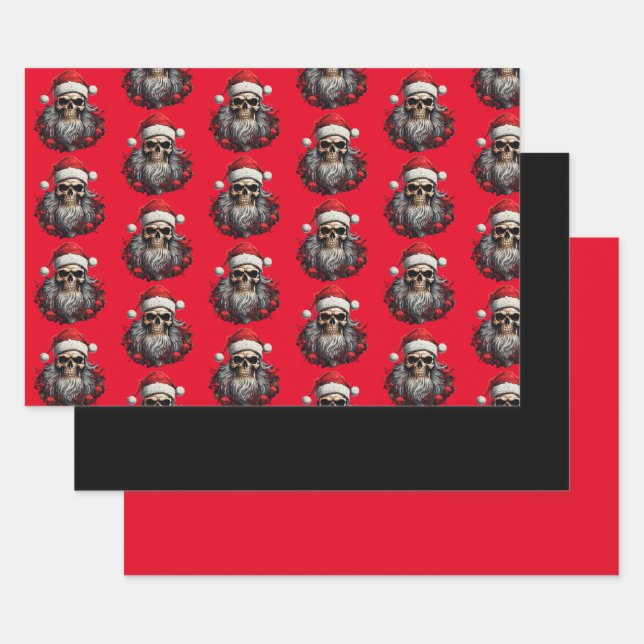 3pc Santa Skull Wrapping Sheets (Set)