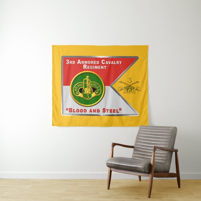 3rd ACR Armoured Cavalry Regiment “Brave Rifles” Tapestry (In Situ (Horizontal))