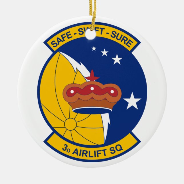 3rd Airlift Squadron Ceramic Tree Decoration (Front)