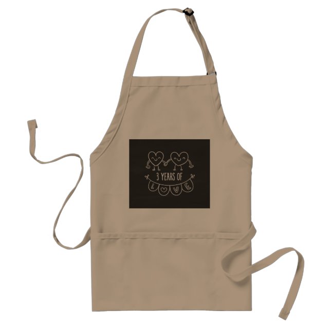 3rd Anniversary Gift Chalk Hearts Standard Apron (Front)