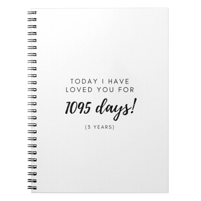3rd Anniversary Gift for Boyfriend Girlfriend Notebook (Front)