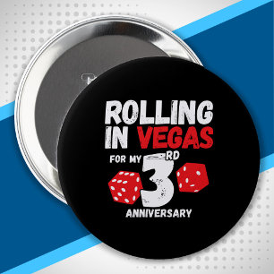 3rd Anniversary Married 3 Years Vegas Anniversary 10 Cm Round Badge