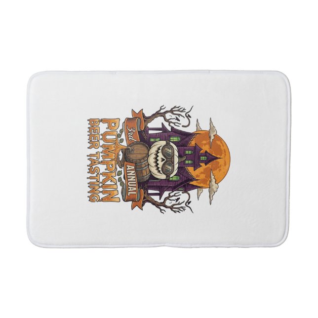 3rd Annual Pumpkin Beer Tasting Halloween Haunted  Bath Mat (Front)