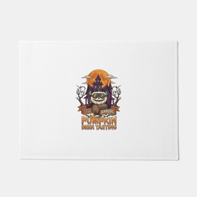 3rd Annual Pumpkin Beer Tasting Halloween Haunted  Doormat (Front)