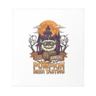 3rd Annual Pumpkin Beer Tasting Halloween Haunted Notepad