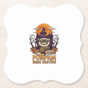 3rd Annual Pumpkin Beer Tasting Halloween Haunted Paper Coaster