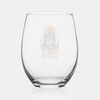 3rd Annual Pumpkin Beer Tasting Halloween Haunted  Stemless Wine Glass