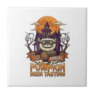 3rd Annual Pumpkin Beer Tasting Halloween Haunted  Tile
