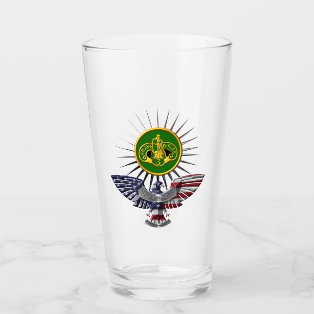 3rd Armoured Cav Regiment Custom Eagle Glass Cup (Front)