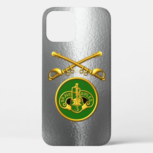 3rd Armoured Cavalry Crossed Sabres Metal  Case-Mate iPhone Case (Back)