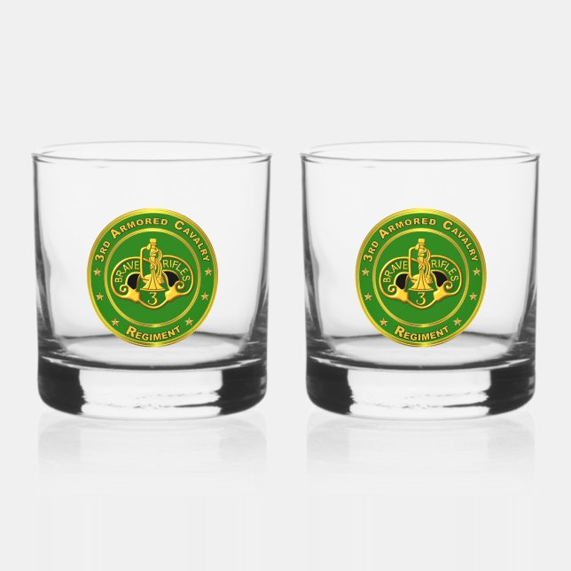 3rd Armoured Cavalry Regiment ACR Whiskey Glass (Front)