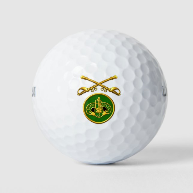 3rd Armoured Cavalry Regiment Crossed Sabres Golf Balls (Front)