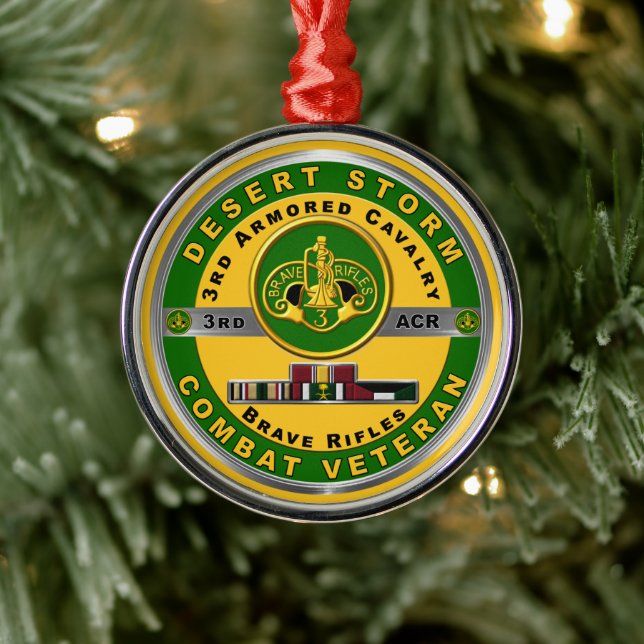 3rd Armoured Cavalry Regiment Desert Storm Veteran Metal Tree Decoration (Tree)