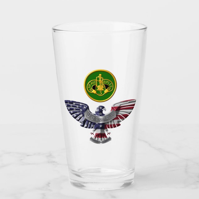 3rd Armoured Cavalry Regiment Eagle Glass Tumbler (Front)