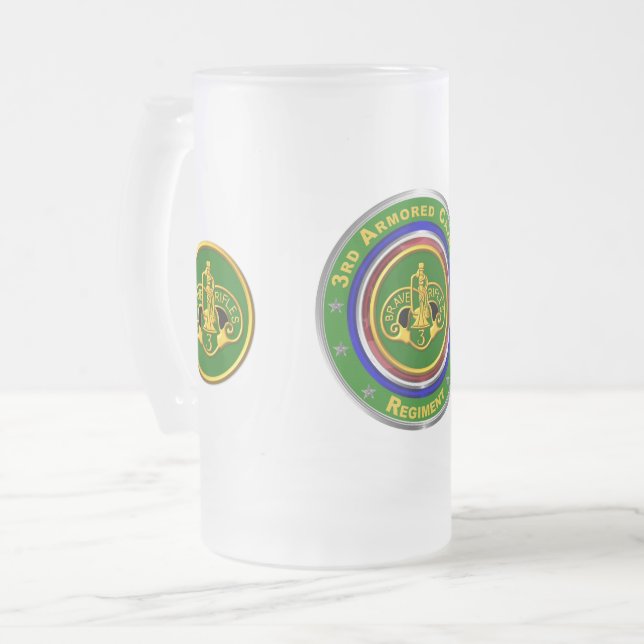 3rd Armoured Cavalry Regiment   Frosted Glass Beer Mug (Front Left)
