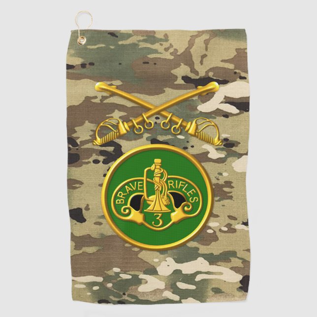 3rd Armoured Cavalry Regiment  Golf Towel (Front)