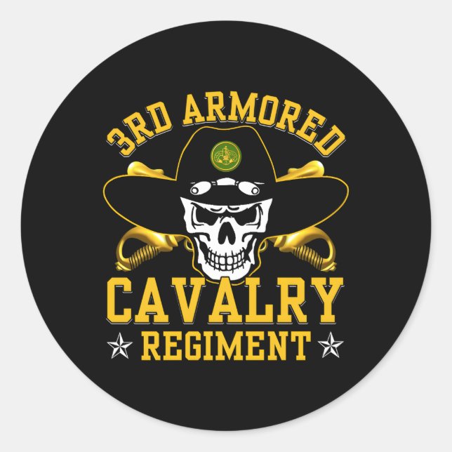 3Rd Armoured Cavalry Regit Classic Round Sticker (Front)