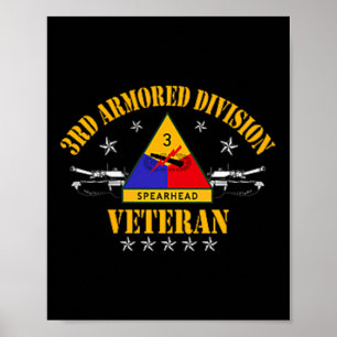 3rd Armoured Division Veteran Vintage Patriotic Fl Poster