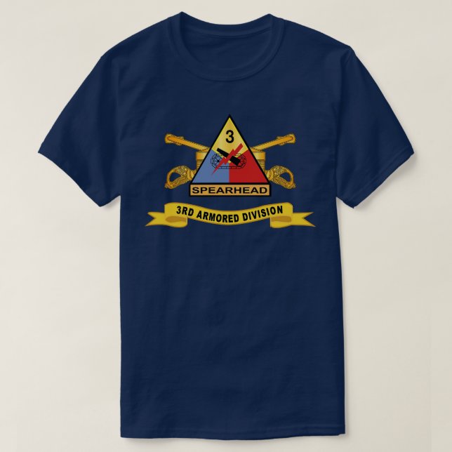 3rd Armoured Division w Br Ribbon SSI X T-Shirt (Design Front)